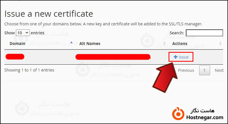 Issue a new certificate