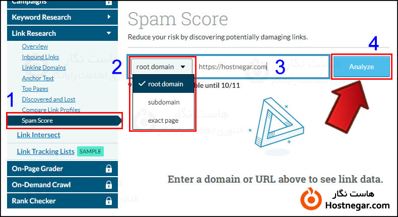 Accessing to Spam Score in Moz