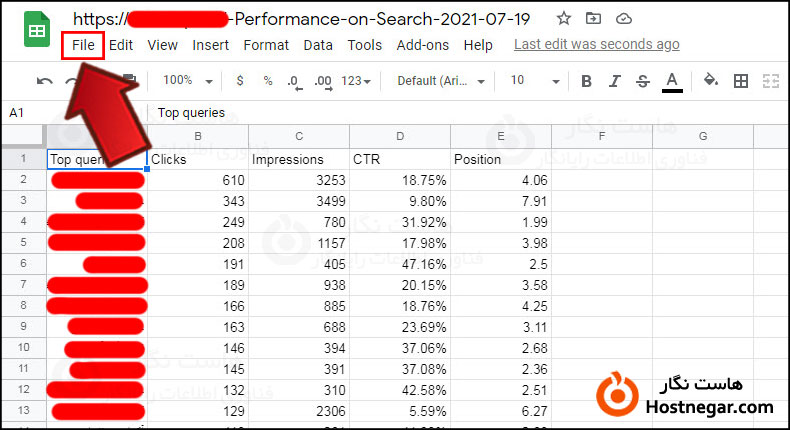 نحوه دانلود گزارش در Google Docs آموزش نحوه گزارش گیری در Google Search Console
