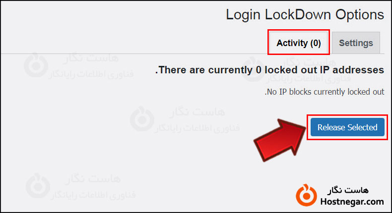 افزونه Login LockDown بخش Activity