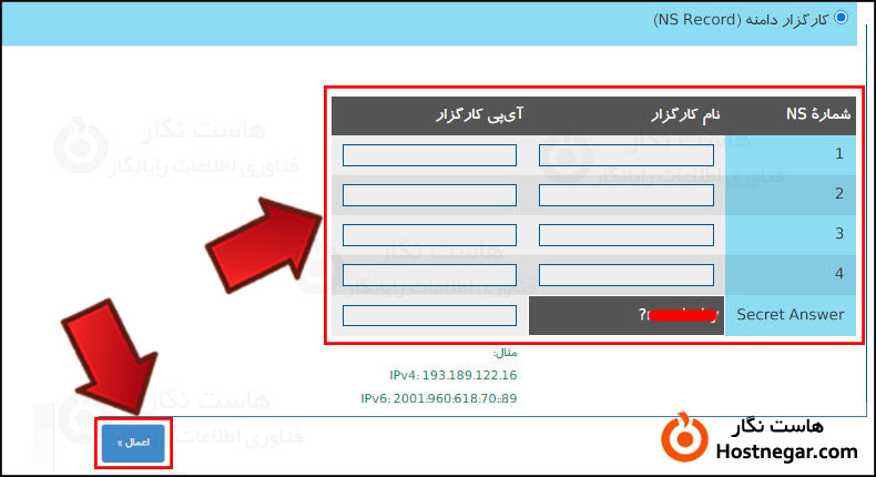 تنظیم دی ان اس اختصاصی در ایرنیک آموزش تنظیم دی ان اس اختصاصی در ایرنیک