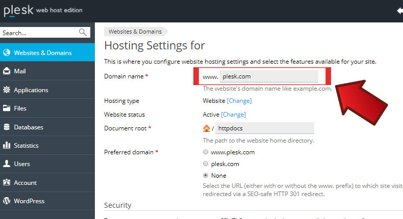 آموزش تغییر نام دامنه در کنترل پنل پلسک