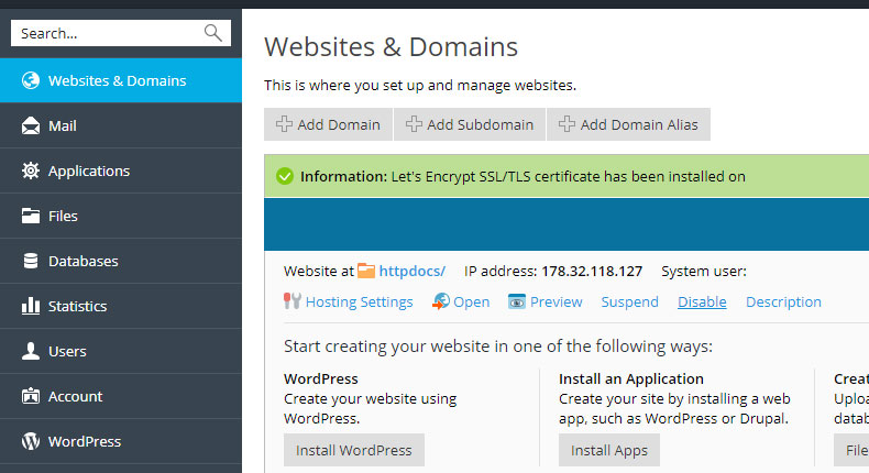 آموزش نصب SSL رایگان در پلسک